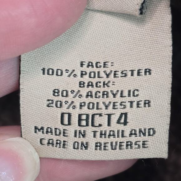 LL Bean Coat Womens XL Red Tan Faux Suede Sherpa Lined Button Long Bohemian Boho - Picture 8 of 11